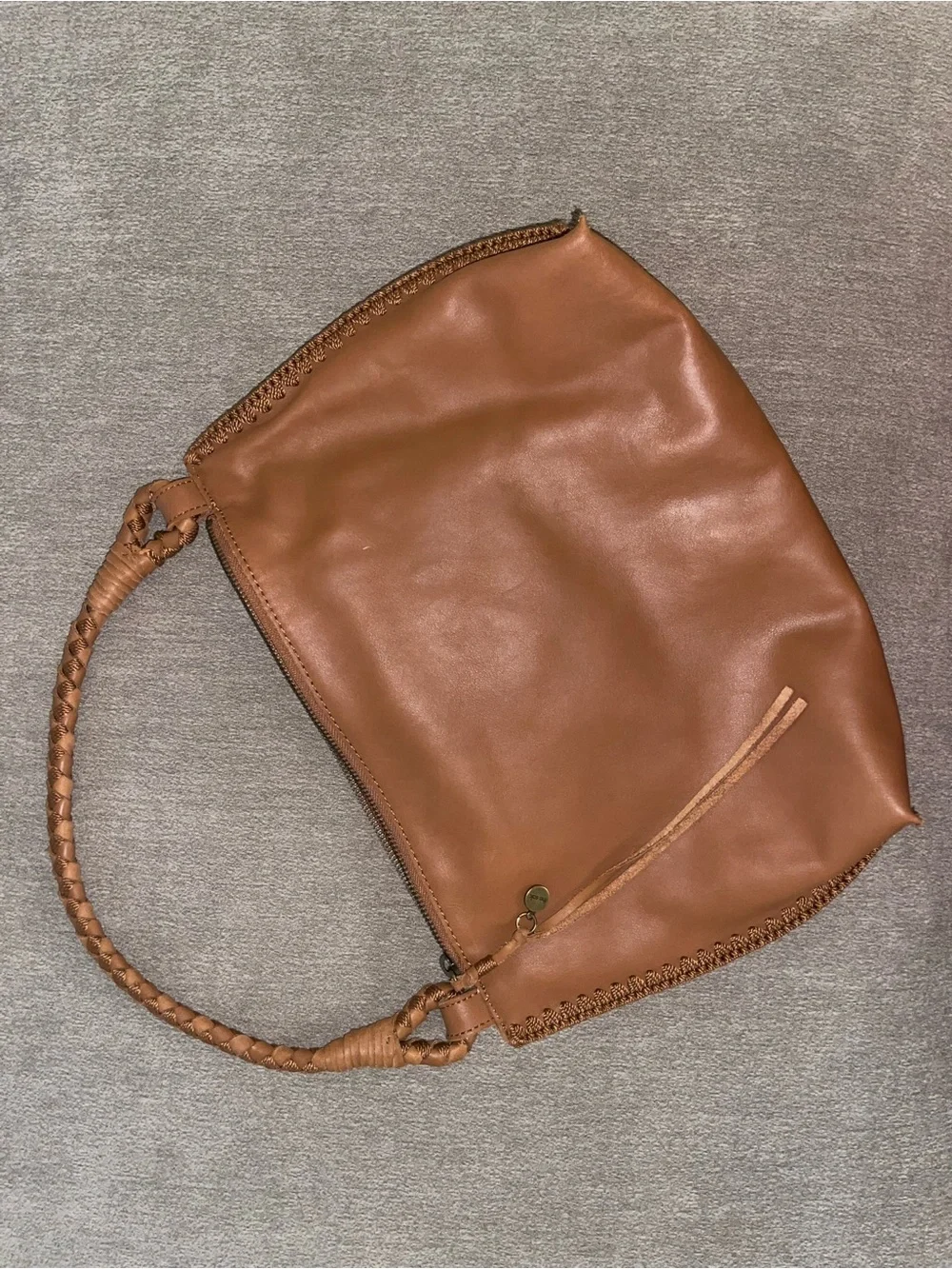 The Sak Braided Handle Hobo in Cognac Brown